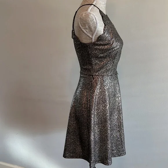 IZ BYER | Size 5 | Black Gold Skater Dress | Midi - Picture 2 of 5